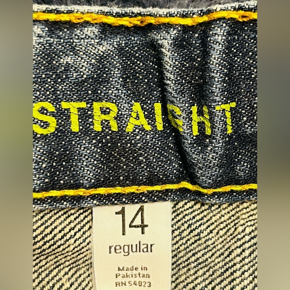 GAP Kids Youth Boys 14 Straight Leg Jeans Dark Wash Denim Adjustable Waist EUC - Picture 9 of 10